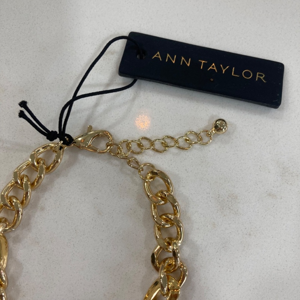 Ann Taylor Gold Rhinestone Chain Link Bracelet - Picture 5 of 5